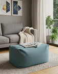 34" Green Olefin Outdoor Pouf Ottoman