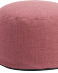 22" Red Olefin Round Outdoor Pouf Ottoman