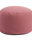 22" Red Olefin Round Outdoor Pouf Ottoman