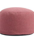 22" Red Olefin Round Outdoor Pouf Ottoman