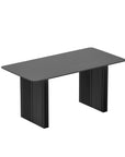 67" Black Wood Double Pedestal Base Dining Table