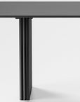 67" Black Wood Double Pedestal Base Dining Table
