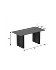 67" Black Wood Double Pedestal Base Dining Table