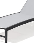 58" Gray Aluminum Five Position Adjustable Sling Outdoor Chaise Lounge
