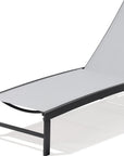 58" Gray Aluminum Five Position Adjustable Sling Outdoor Chaise Lounge