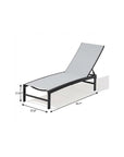 58" Gray Aluminum Five Position Adjustable Sling Outdoor Chaise Lounge