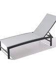 60" Light Gray Aluminum Six Position Adjustable Sling Outdoor Chaise Lounge