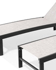 Set of Two Off White Aluminum Five Position Adjustable Outdoor Chaise Lounges