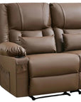 62" Gray Faux Leather Manual Reclining Loveseat With Storage and Toss Pillows