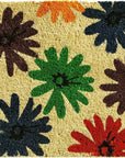 24" X 36" Brown Green And Red Multi Floral Outdoor Coir Door Mat