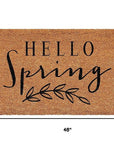 24" X 48" Brown And Black Hello Spring Outdoor Coir Door Mat