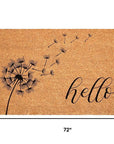 24" X 48" Brown And Black Floral Hello Outdoor Coir Door Mat