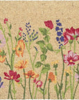 24" X 36" Brown Green And Purple Floral Outdoor Coir Door Mat