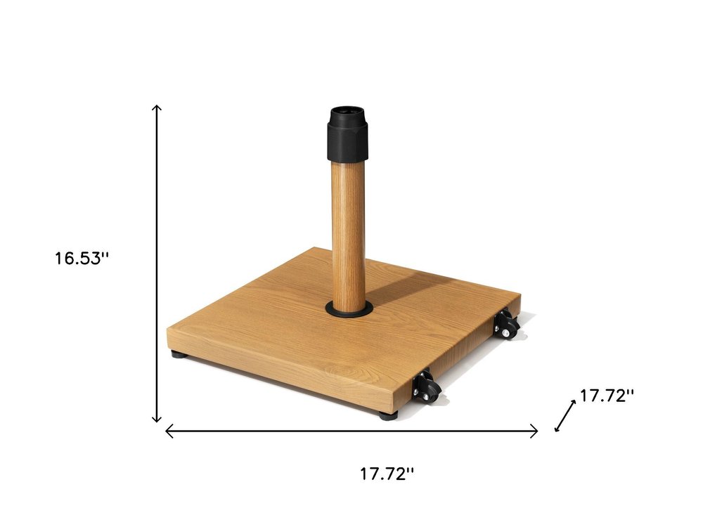 Light Brown Market Umbrella Steel In Ground Adjustable Umbrella Base With Wheels