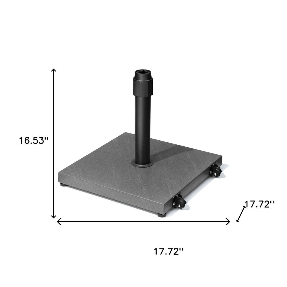 Gray Market Umbrella Steel In Ground Adjustable Umbrella Base With Wheels
