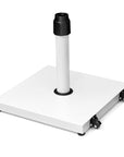 White Market Umbrella Steel In Ground Adjustable Umbrella Base With Wheels