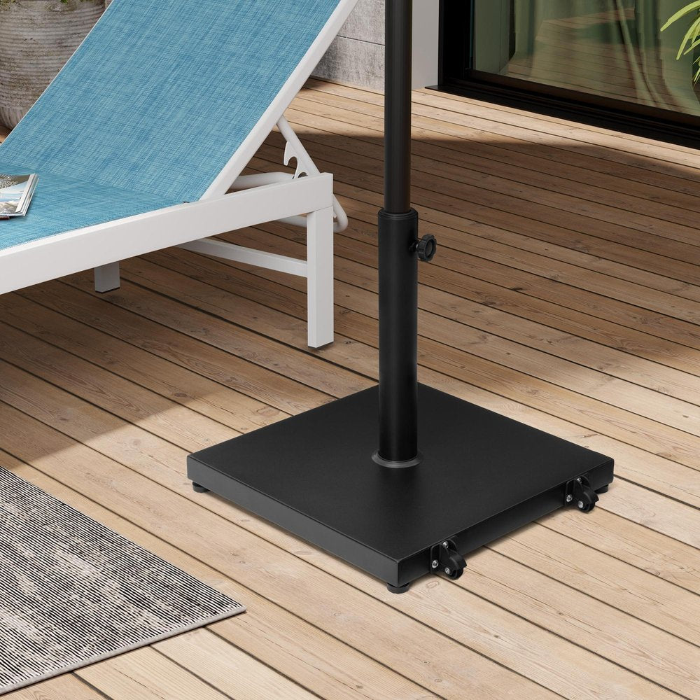 Black Market Umbrella Steel In Ground Adjustable Umbrella Base With Wheels