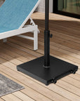 Black Market Umbrella Steel In Ground Adjustable Umbrella Base With Wheels