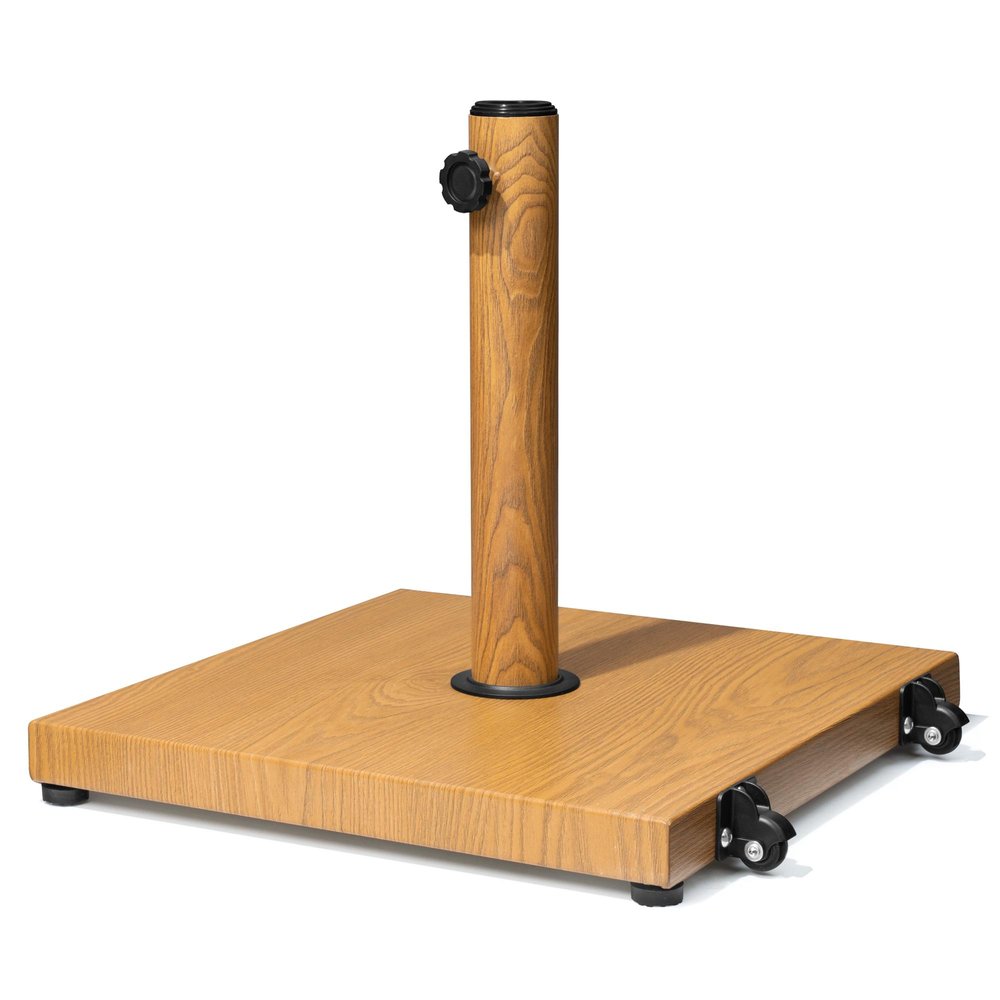 Light Brown Market Umbrella Steel In Ground Adjustable Umbrella Base With Wheels