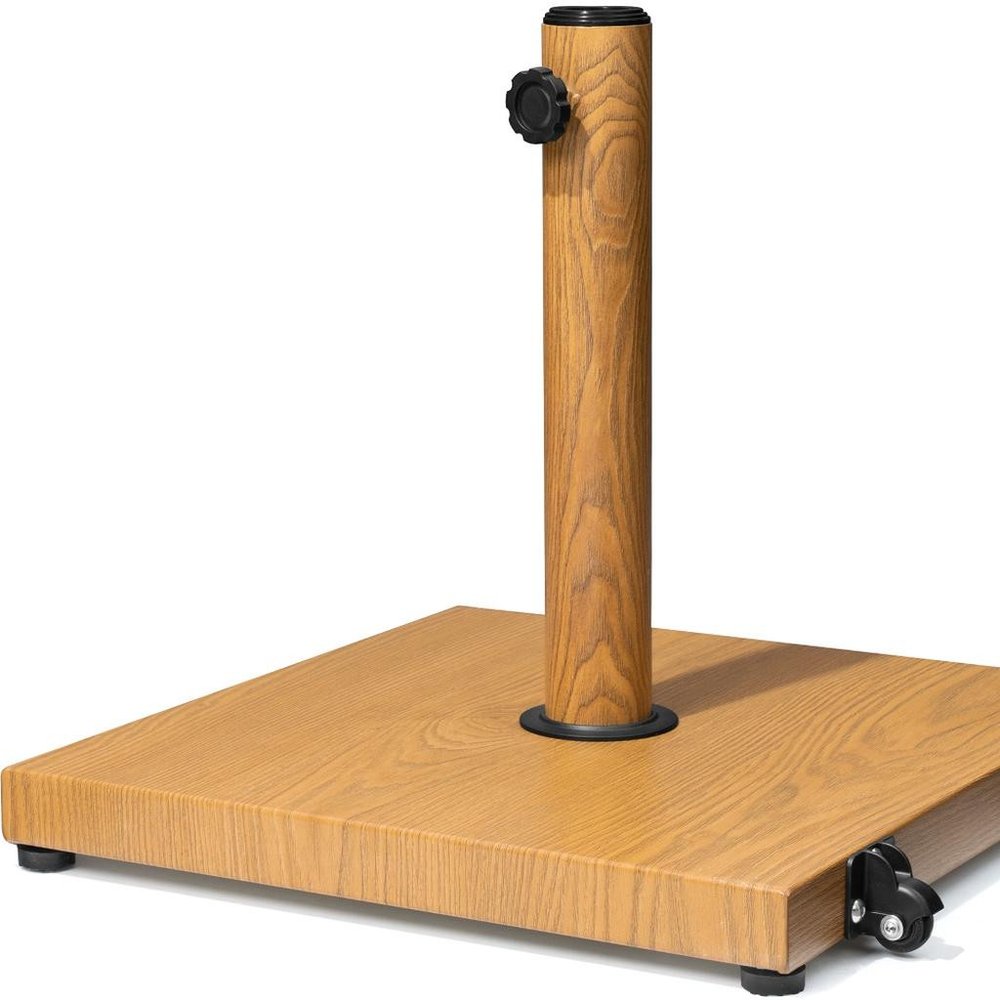Light Brown Market Umbrella Steel In Ground Adjustable Umbrella Base With Wheels