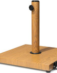 Light Brown Market Umbrella Steel In Ground Adjustable Umbrella Base With Wheels