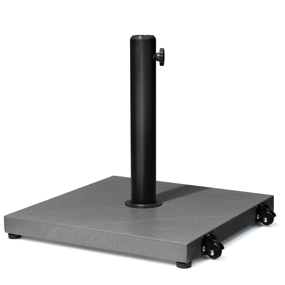 Gray Market Umbrella Steel In Ground Adjustable Umbrella Base With Wheels