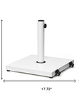 White Market Umbrella Steel In Ground Adjustable Umbrella Base With Wheels