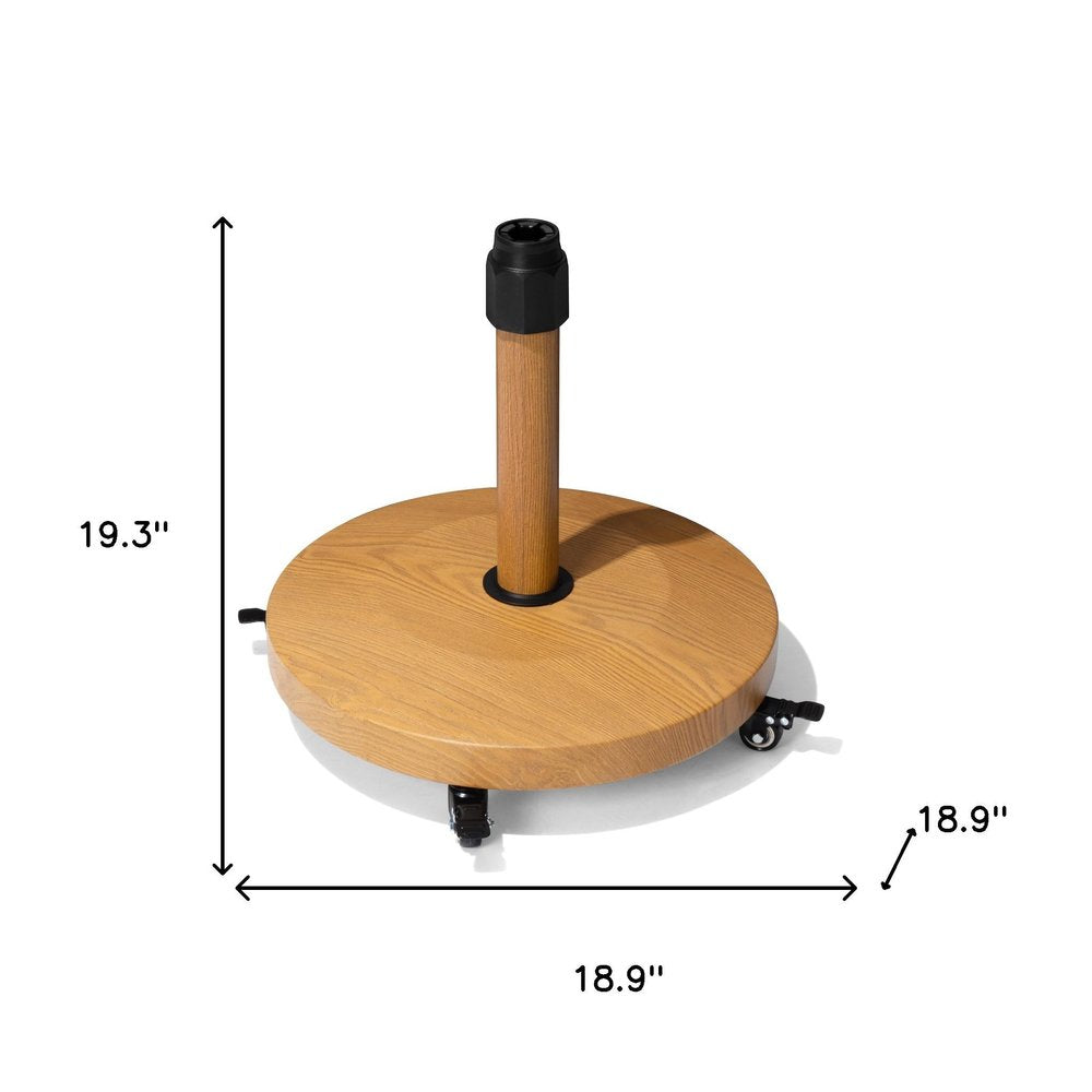 Light Brown Market Umbrella Steel In Ground Adjustable Umbrella Base With Wheels