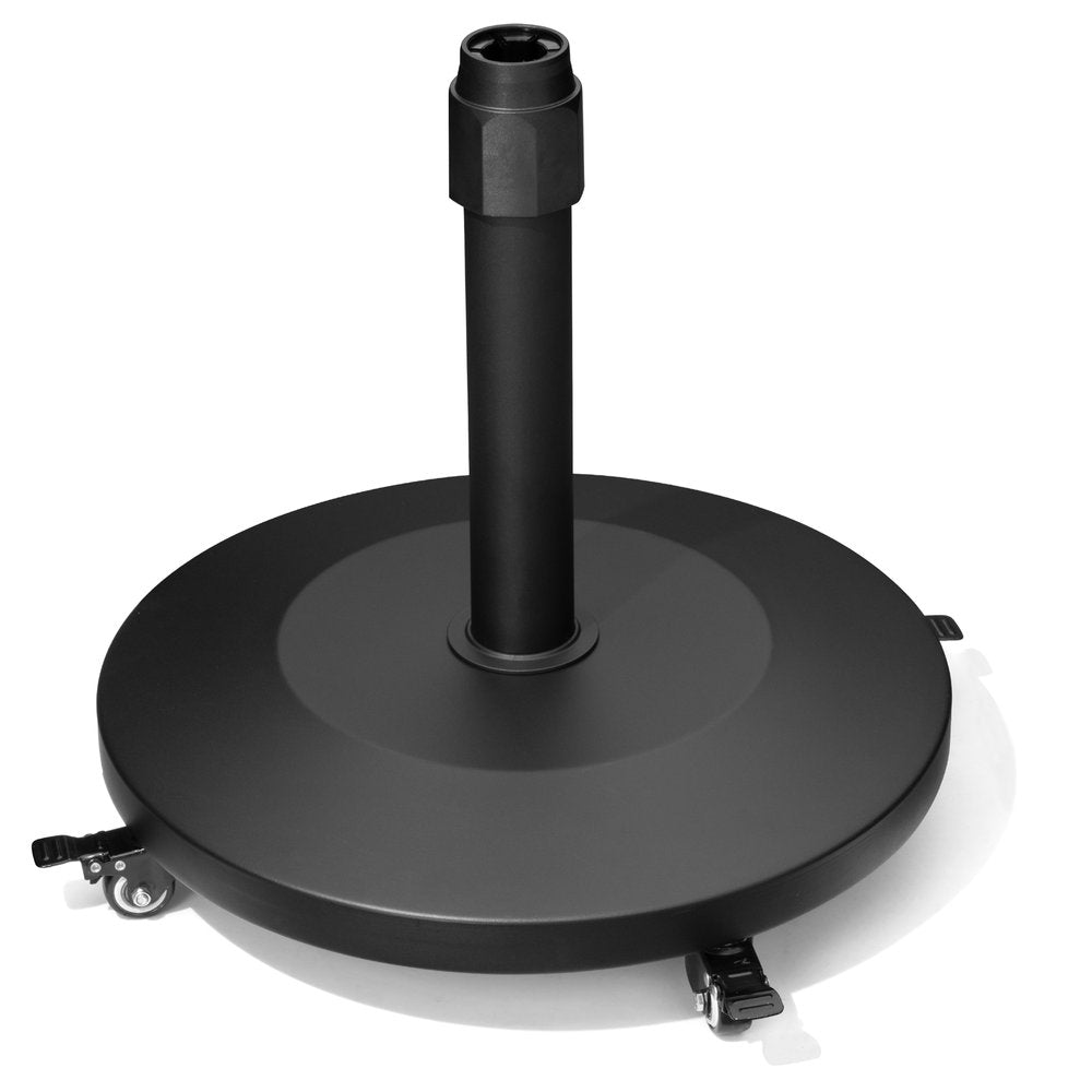 Black Market Umbrella Steel In Ground Adjustable Umbrella Base With Wheels