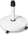 White Market Umbrella Steel In Ground Adjustable Umbrella Base With Wheels
