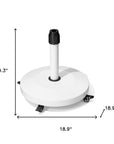 White Market Umbrella Steel In Ground Adjustable Umbrella Base With Wheels