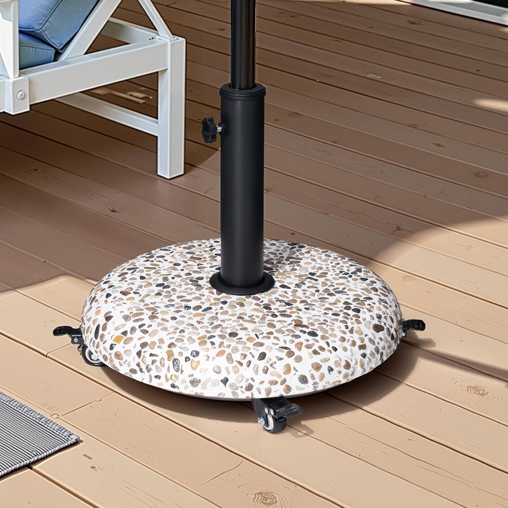 Stone Market Umbrella Steel In Ground Adjustable Umbrella Base