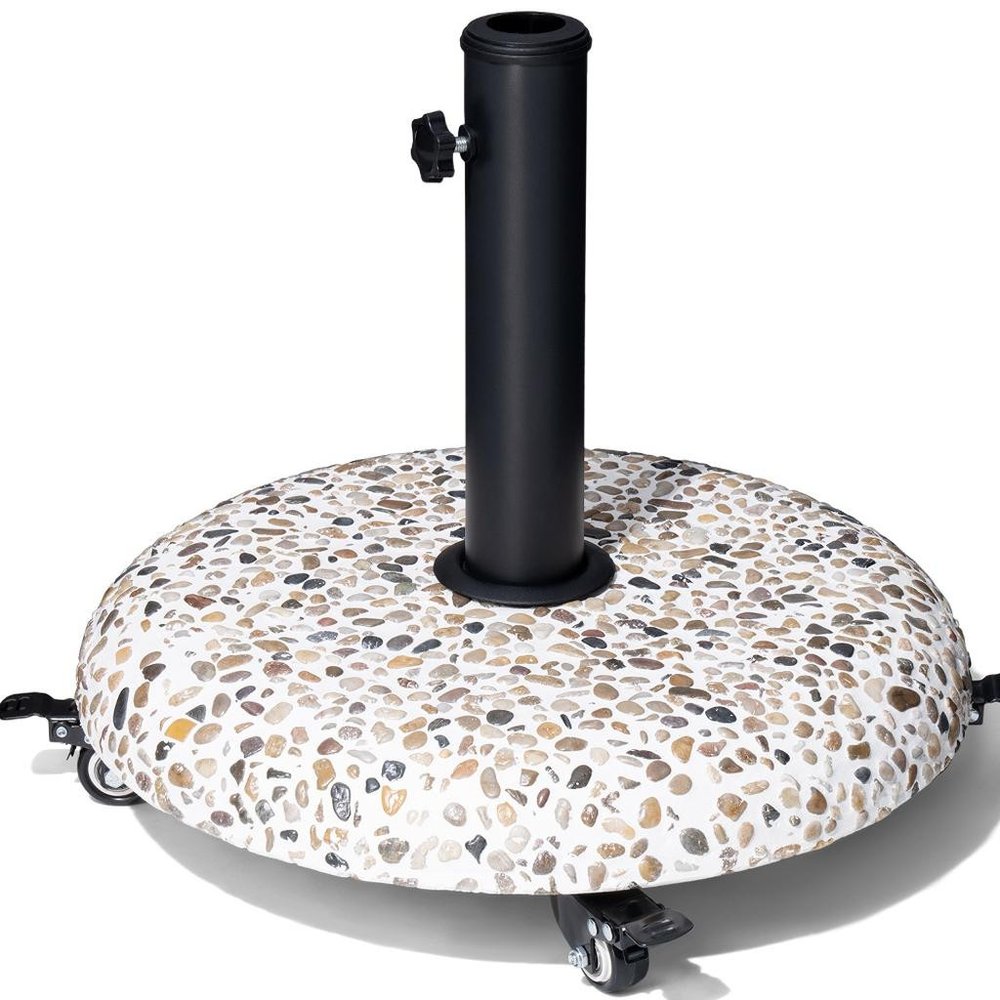 Stone Market Umbrella Steel In Ground Adjustable Umbrella Base