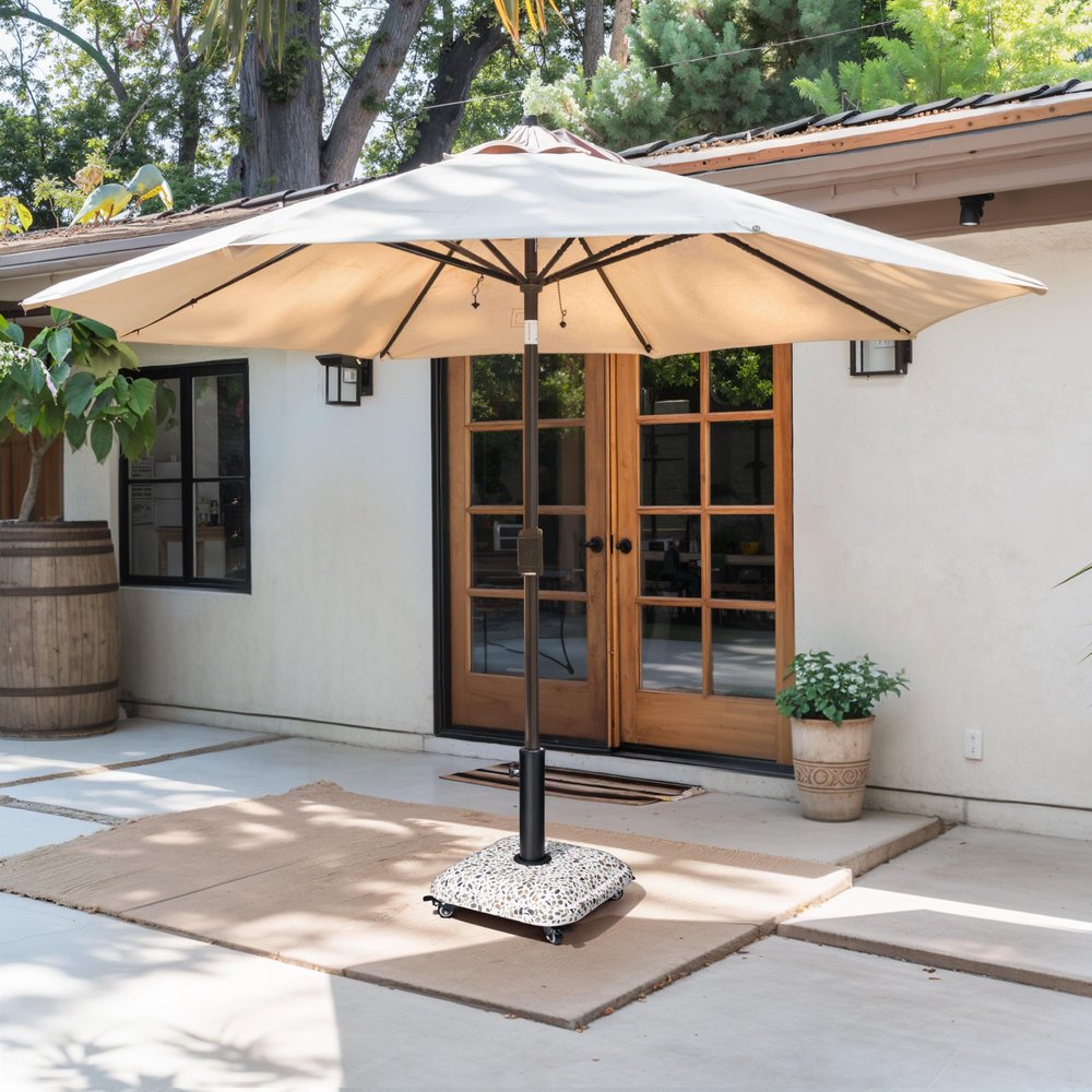 Stone Market Umbrella Steel In Ground Adjustable Umbrella Base