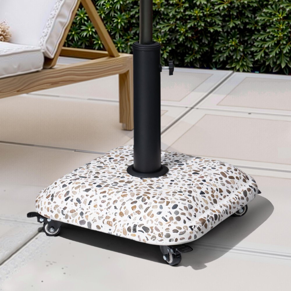 Stone Market Umbrella Steel In Ground Adjustable Umbrella Base