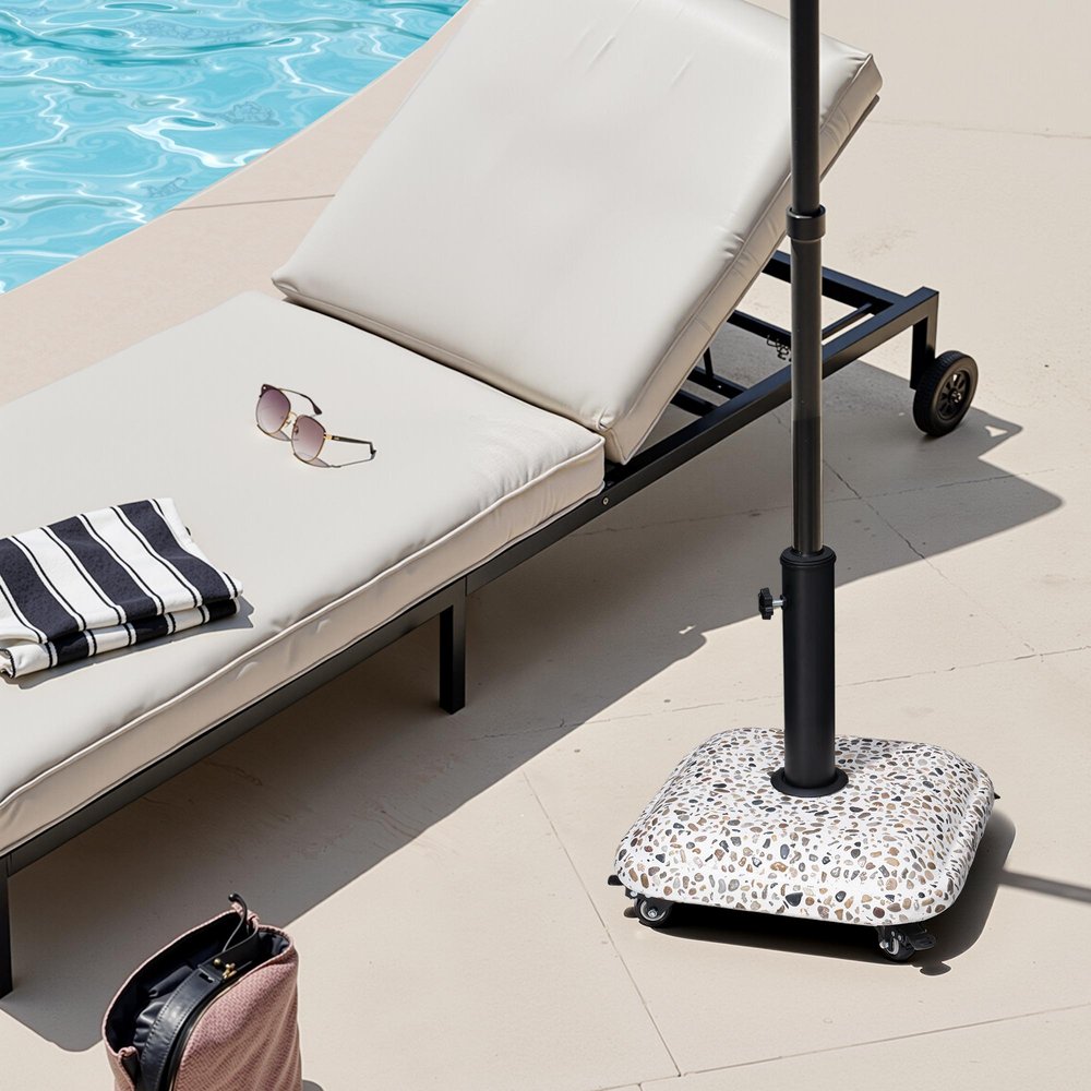 Stone Market Umbrella Steel In Ground Adjustable Umbrella Base