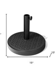 Black Market Umbrella Fillable Steel In Ground Adjustable Umbrella Base
