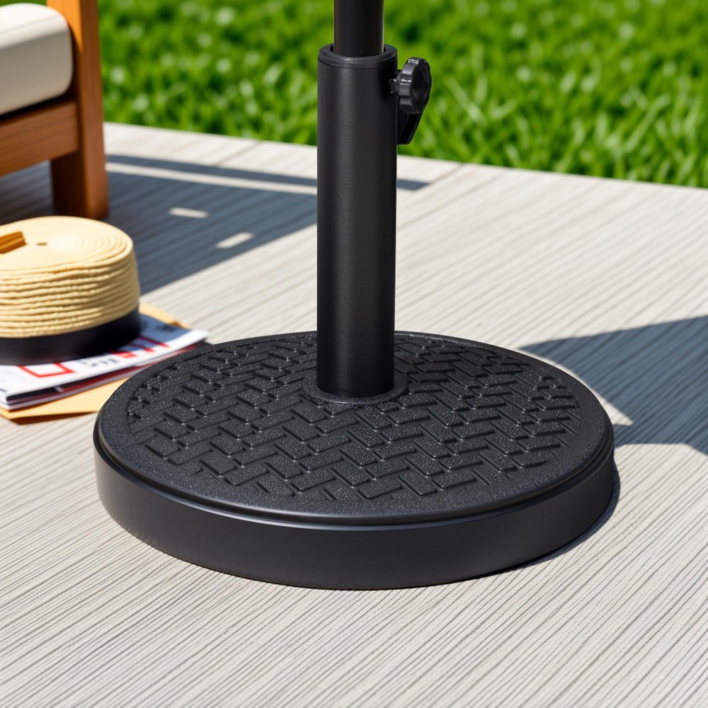 Black Market Umbrella Fillable Steel In Ground Adjustable Umbrella Base
