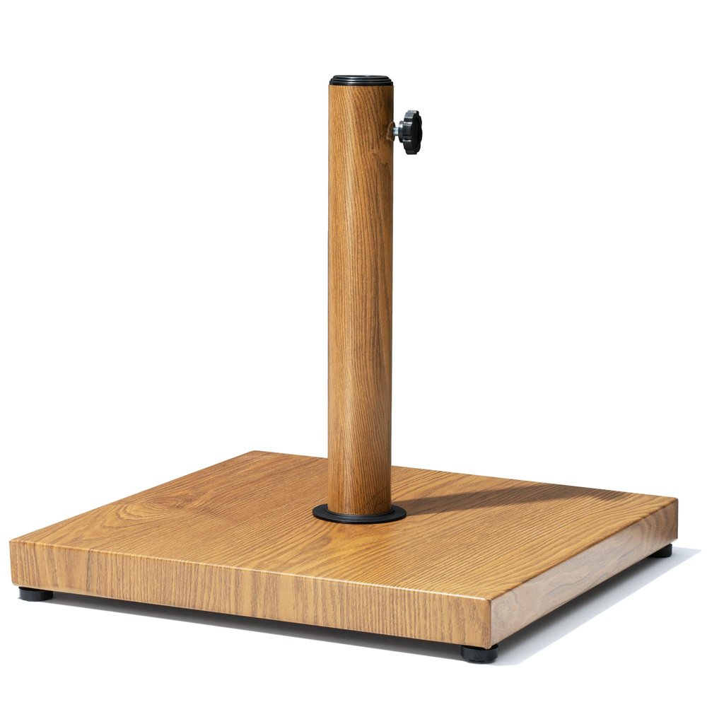 Brown Market Umbrella Fillable Steel In Ground Adjustable Umbrella Base