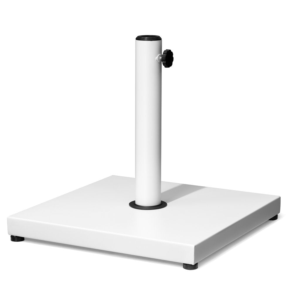 White Market Umbrella Fillable Steel In Ground Adjustable Umbrella Base