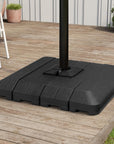 Black Cantilever Umbrella Fillable Steel In Ground Umbrella Base