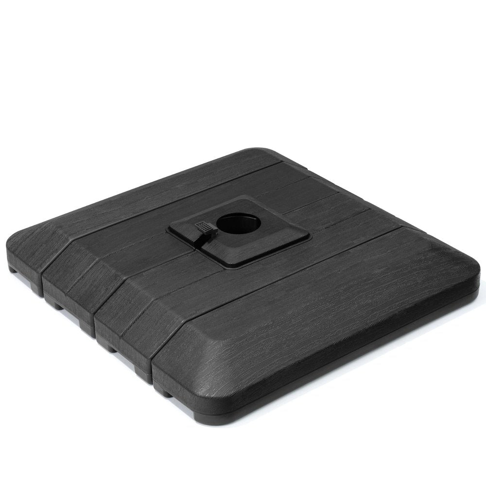 Black Cantilever Umbrella Fillable Steel In Ground Umbrella Base