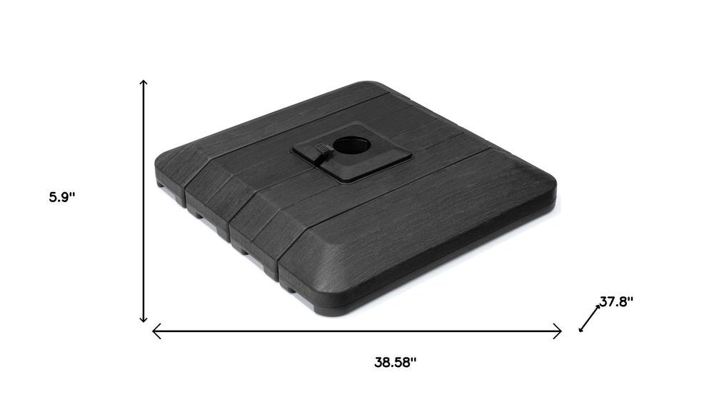 Black Cantilever Umbrella Fillable Steel In Ground Umbrella Base