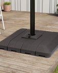 Brown Cantilever Umbrella Fillable Steel In Ground Umbrella Base