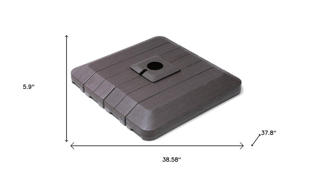 Brown Cantilever Umbrella Fillable Steel In Ground Umbrella Base