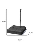 Black Cantilever Umbrella Fillable Steel In Ground Umbrella Base With Wheels