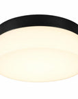 11" Black Metal And Glass Flush Mount Ceiling Light