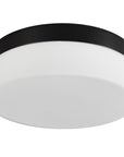 11" Black Metal And Glass Flush Mount Ceiling Light