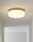 11" Black Metal And Glass Flush Mount Ceiling Light
