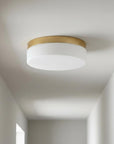 11" Black Metal And Glass Flush Mount Ceiling Light